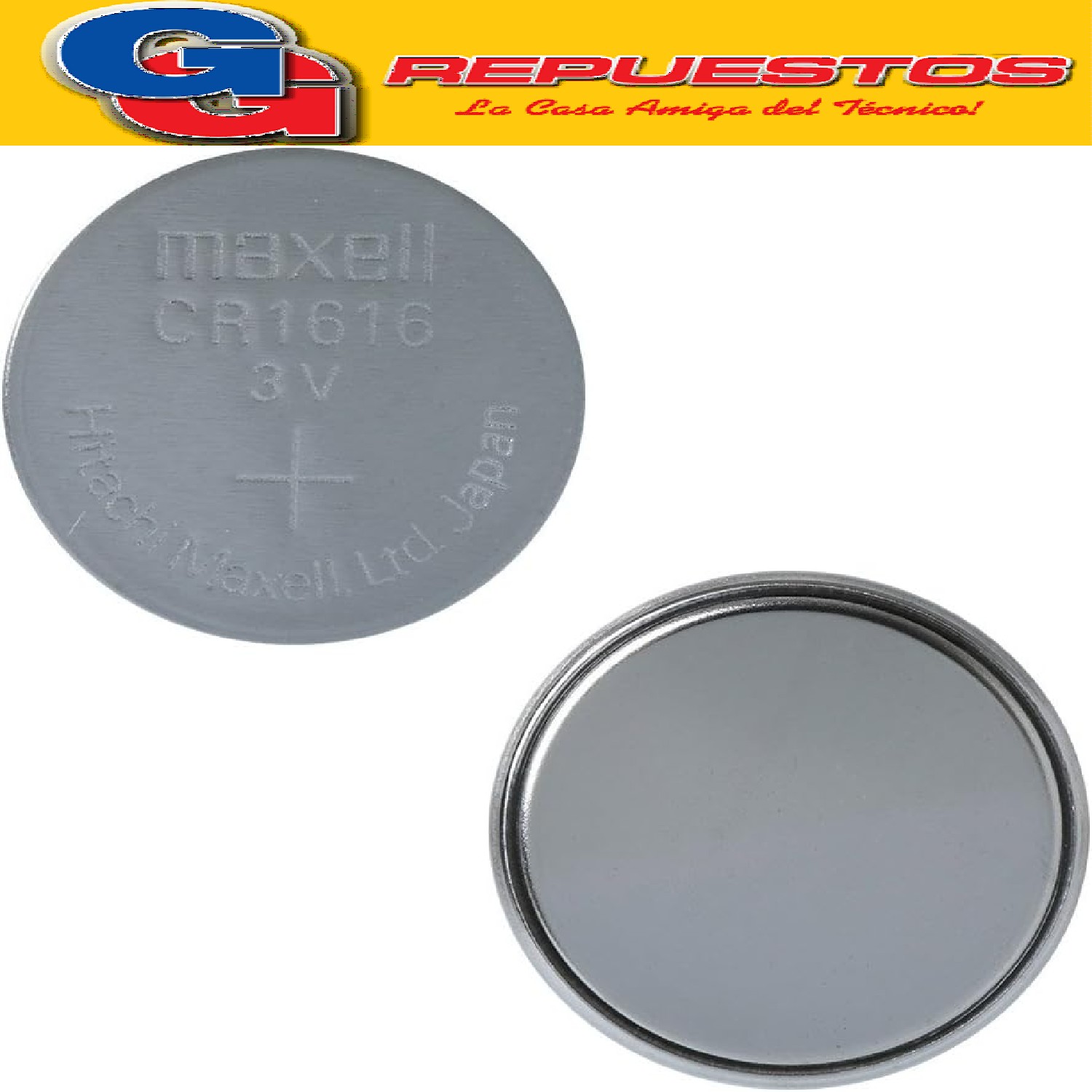 PILA CR-1616 LITIO BOTÓN 3V (PRECIO X UNIDAD)