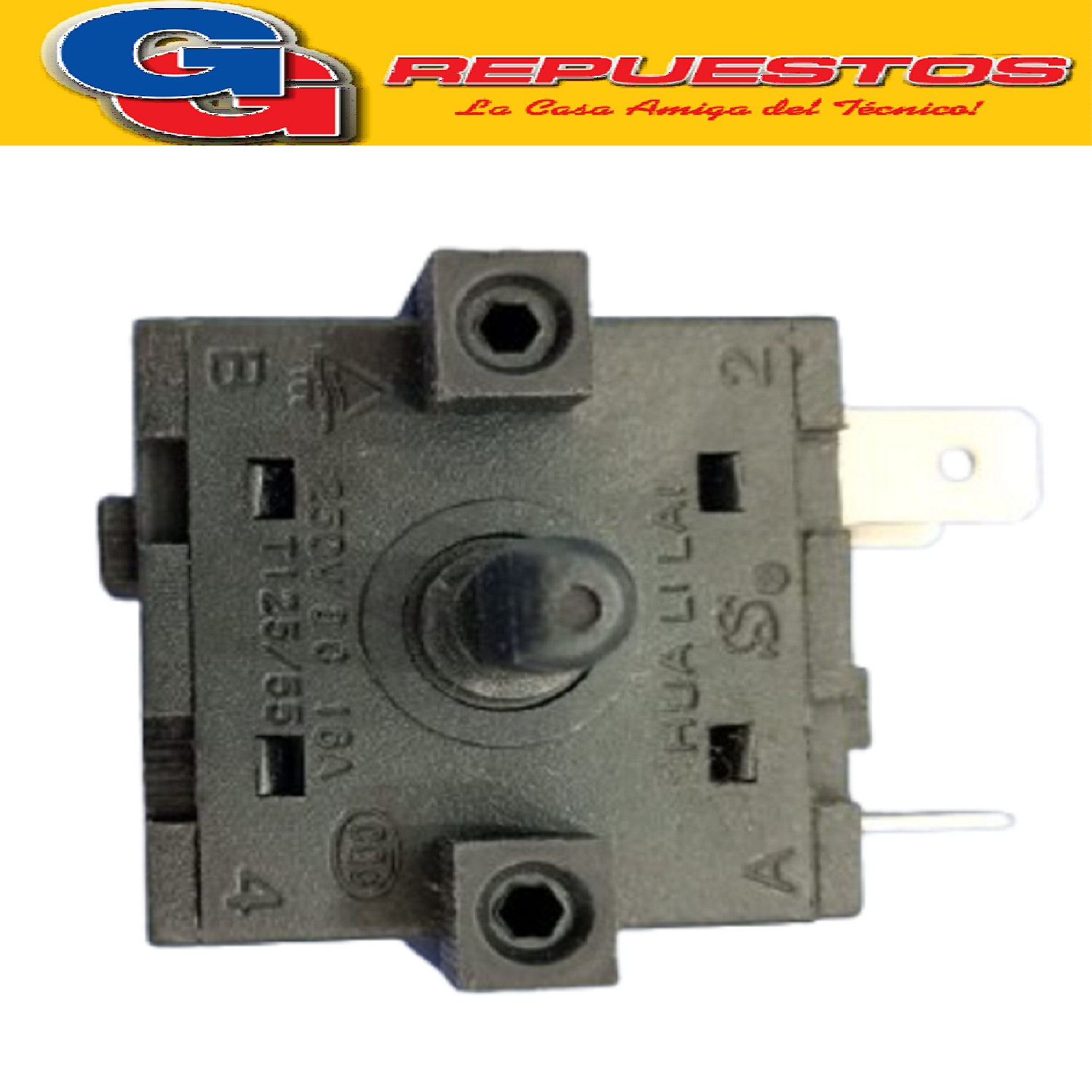 LLAVE INTERRUPTOR CONMUTADOR HORNO 3 CONTACTOS 4 POSICIONES  LLAVE SELECTORA HORNO ELECTRICO, CALOVENTOR ESTUFA RADIADOR ELECTRICO