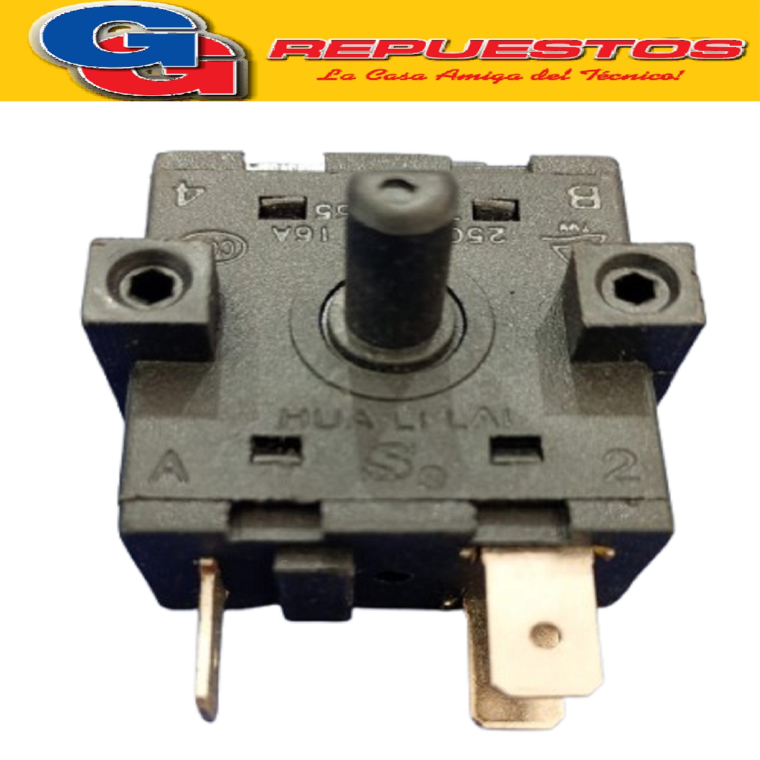 LLAVE INTERRUPTOR CONMUTADOR HORNO 3 CONTACTOS 4 POSICIONES  LLAVE SELECTORA HORNO ELECTRICO, CALOVENTOR ESTUFA RADIADOR ELECTRICO