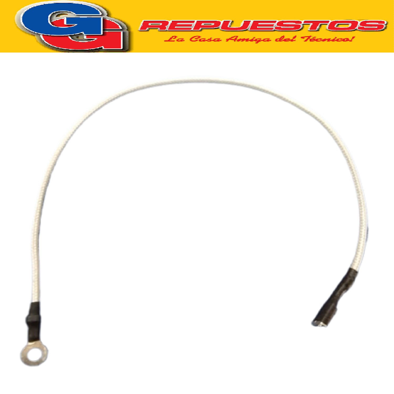 CABLE ALTA TEMPERATURA TERMINAL OJAL PARA HORNO 4mm X 6.3mm  27 CM LARGO DE PUNTA A PUNTA 27 CM