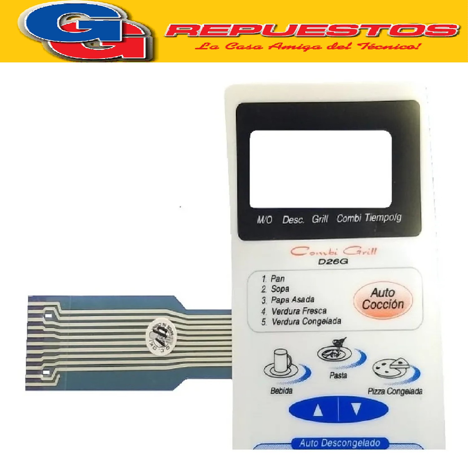 TECLADO MICROONDAS COMPATIBLE CON RECCOR - WESTINGHOUSE ALTO 19.8CM ANCHO 8 CM MD89 RECCOR D26G  REEMPLAZA A ELECTROLUX  TM41 RMO141 RECCOR