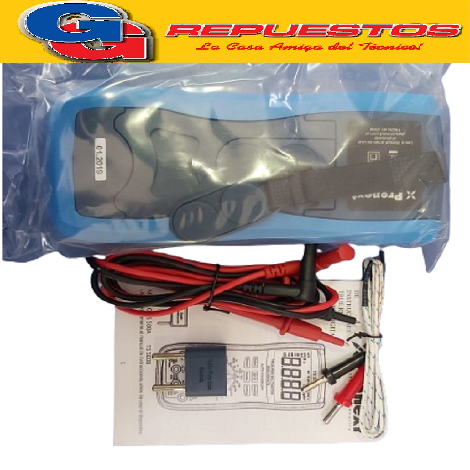 TESTER AUTORANGO Y CON SUJETADOR TS 500A Utiliza batería de  9V (no Incluida)
