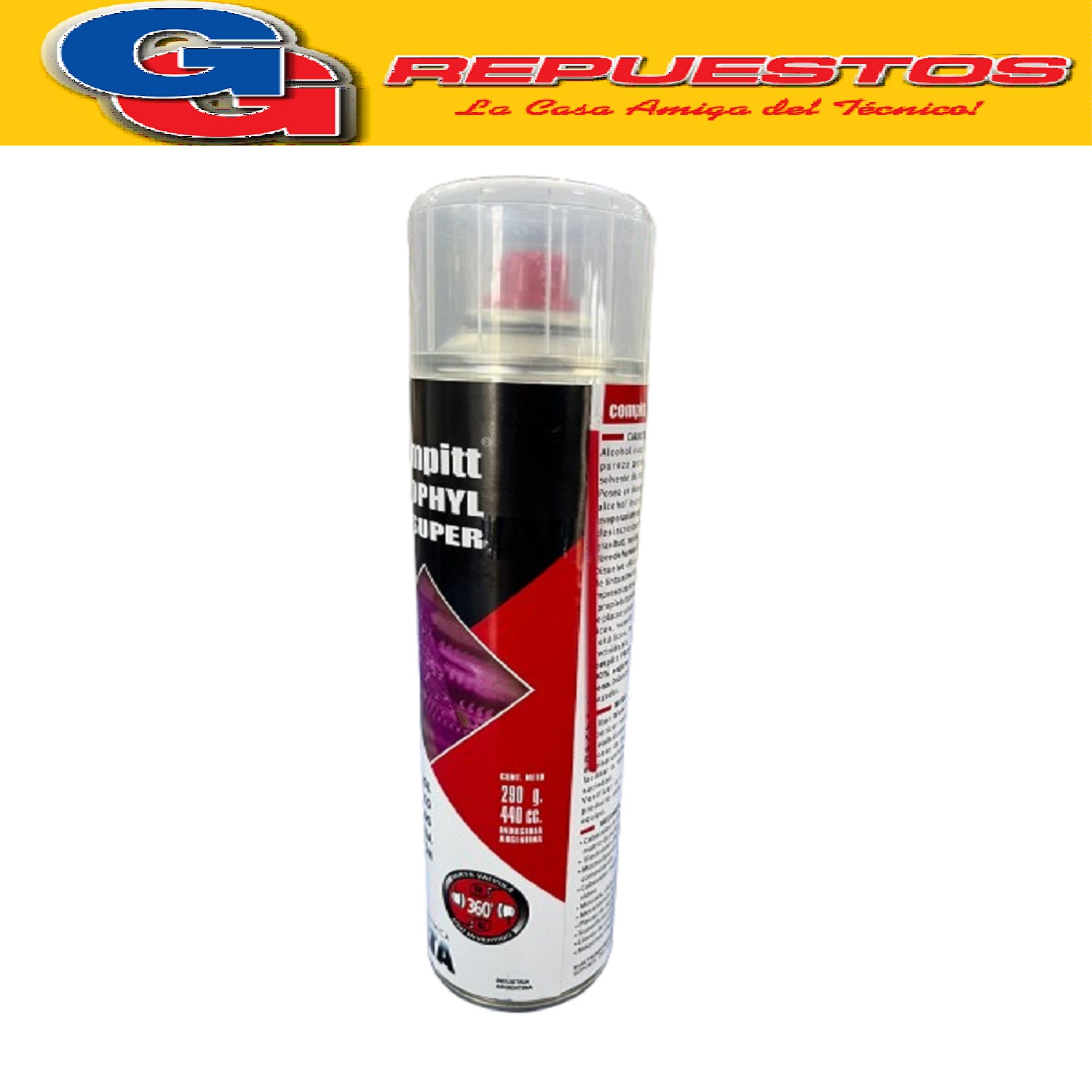 ALCOHOL ISOPROPILICO EN AEROSOL COMPITT PROPHYL SUPER 290GR