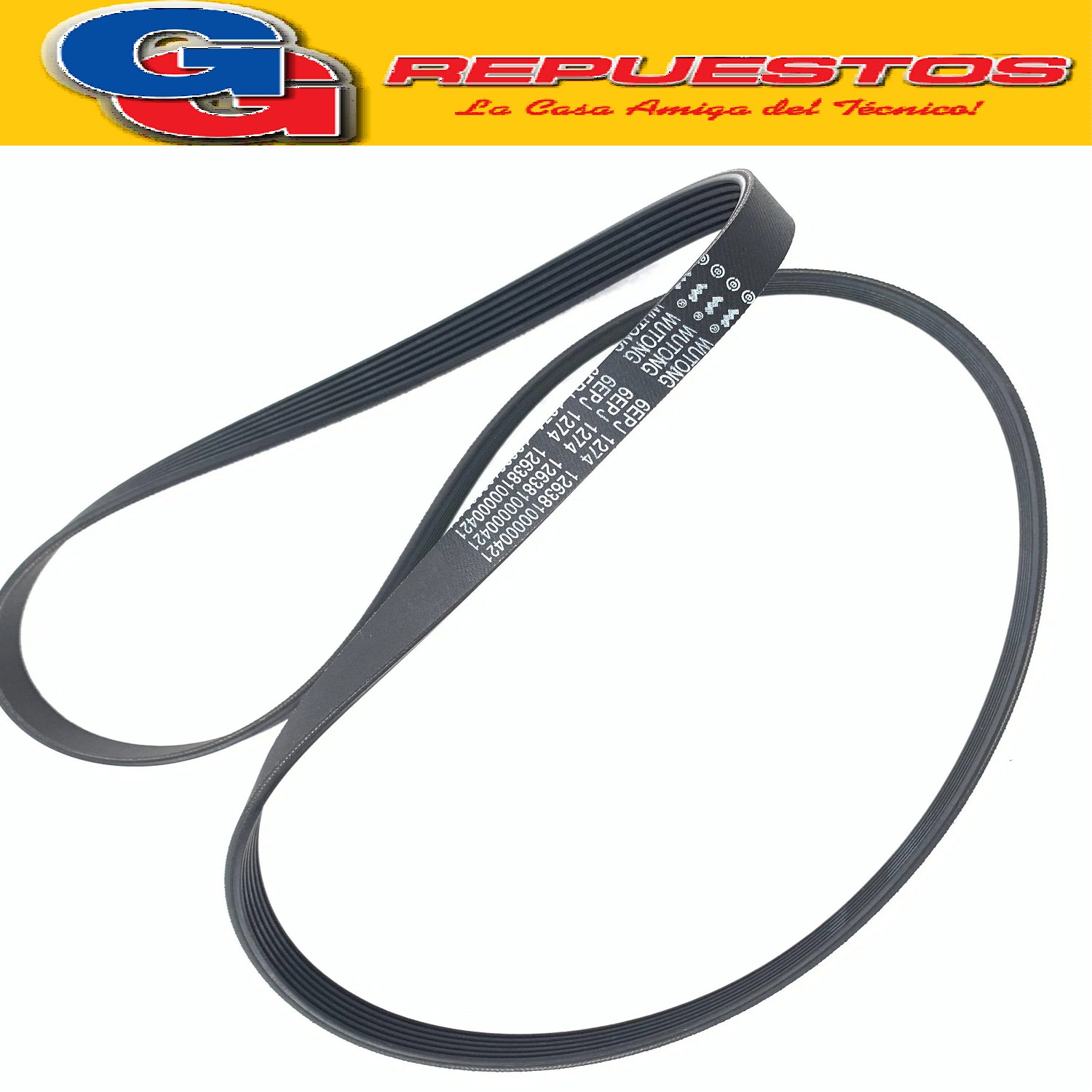 CORREA POLY V 6PJ - 1274 PARA LAVASECARROPAS PHILCO ELASTICA IMPORTADA CODIGO ORIGEN;12638100000421-12638100000421P 12638100000421-12638100000421P (ATMA-SIAM-PHILCO-MIDEA) BELT 6PJE1274 PHLS100X LAVARROPA