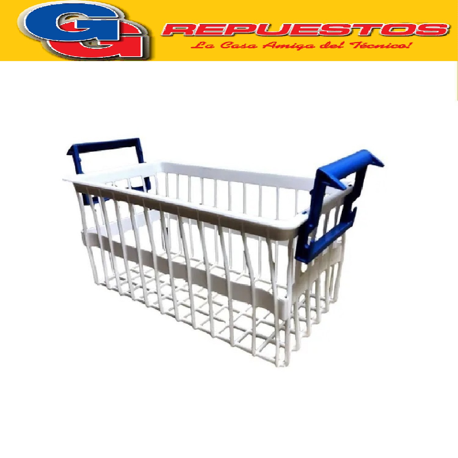 CANASTO PARA FREEZER DE POZO GAFA ETERNITY 120 ORIGINAL  CON MANIJA,  MEDIADAS DE CAJON SIN  LAS MANIJAS LARGO 44.5cm ANCHO 23cm ALTO 20.5cm CESTO PLAST.C/MANIJA AZUL COLGANTE FREEZER
DE POZO GAFA ETERNITY 120 (ORIGINAL) Cod.Origen:
2212380 (ELECTROLUX-GAFA) CANASTO PLAST.C/MANIJA AZUL COLGANTE FR