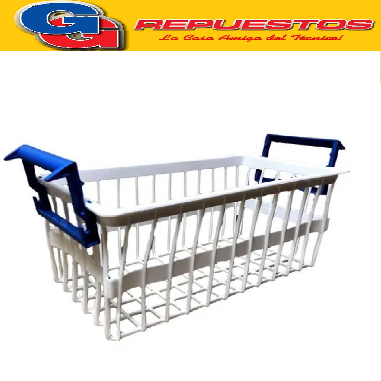 CANASTO PARA FREEZER DE POZO GAFA ETERNITY 120 ORIGINAL  CON MANIJA,  MEDIADAS DE CAJON SIN  LAS MANIJAS LARGO 44.5cm ANCHO 23cm ALTO 20.5cm CESTO PLAST.C/MANIJA AZUL COLGANTE FREEZER
DE POZO GAFA ETERNITY 120 (ORIGINAL) Cod.Origen:
2212380 (ELECTROLUX-GAFA) CANASTO PLAST.C/MANIJA AZUL COLGANTE FR