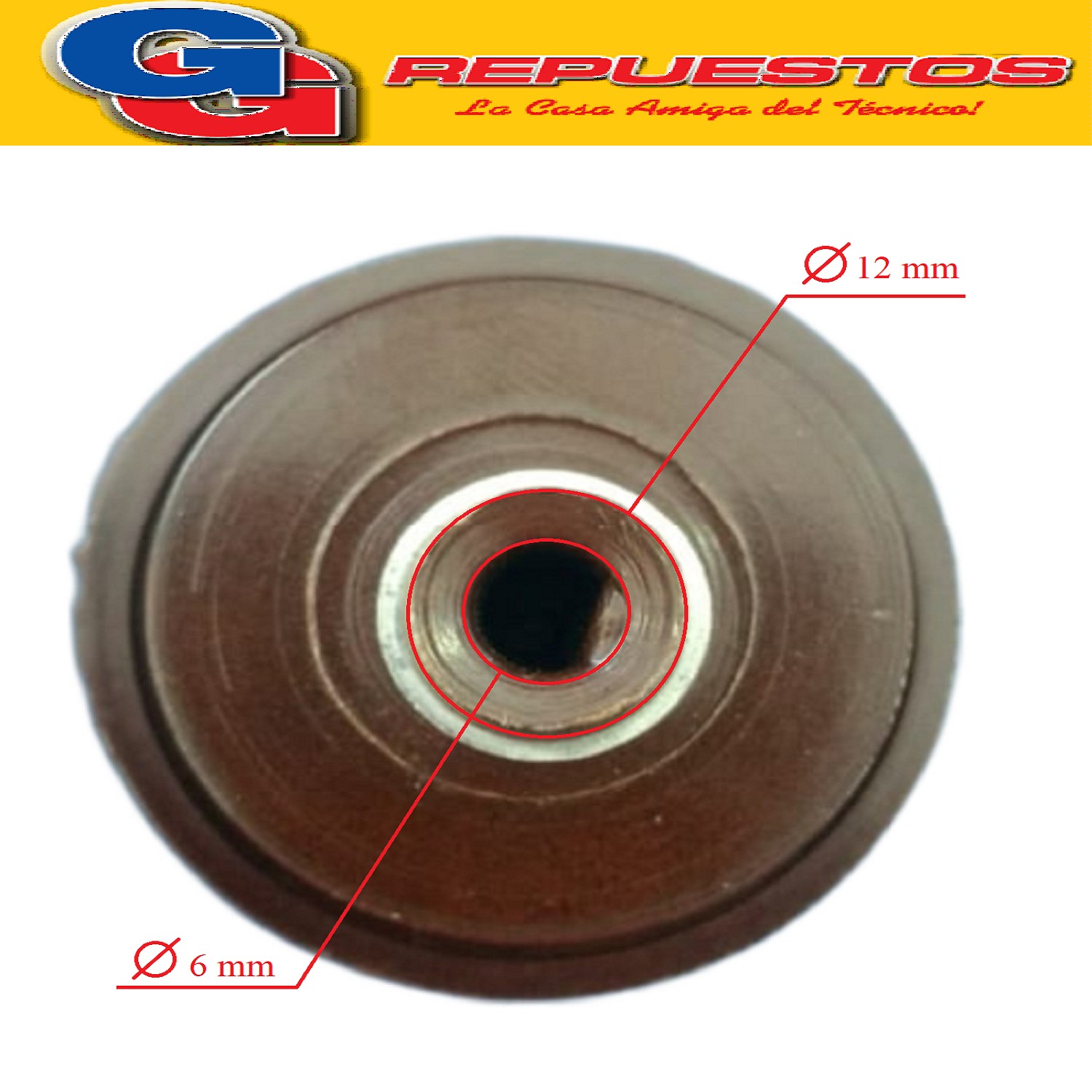 VOLANTE PERILLA COCINA PARA ORBIS KIT MARRON INDICADOR    RO JO Ø 6 / PERILLA CON ARO Y RESORTE / DIAMERO DEL EJE 6MM