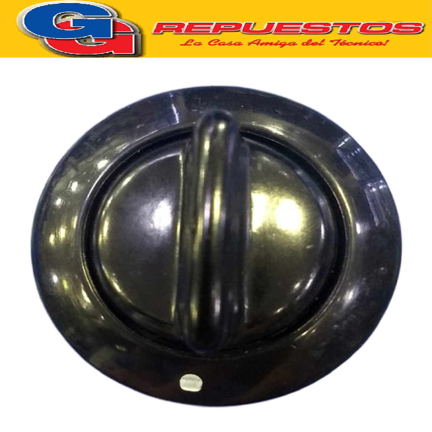 VOLANTE PERILLA COCINA DOMEC - SINGER - EMEGE NEGRA / PERILL A CON ARO Y RESORTE / DIAMETRO DEL EJE 6MM