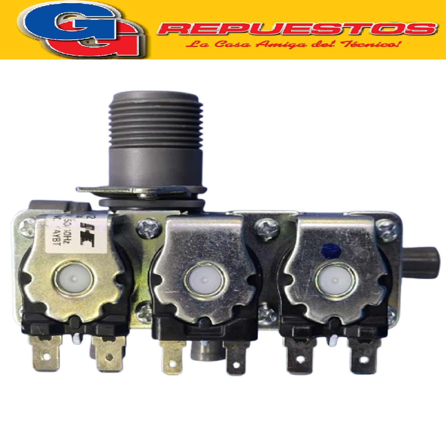 ELECTROVALVULA DE 3 VIAS PARA LAVARROPAS WHIRLPOOL INVERTER  SEXTO SENTIDO BOBINAS DE AC 110V - 127V 50/60Hz
FPE180A12 W11373214 22Y02M18D
NO:19AYBT