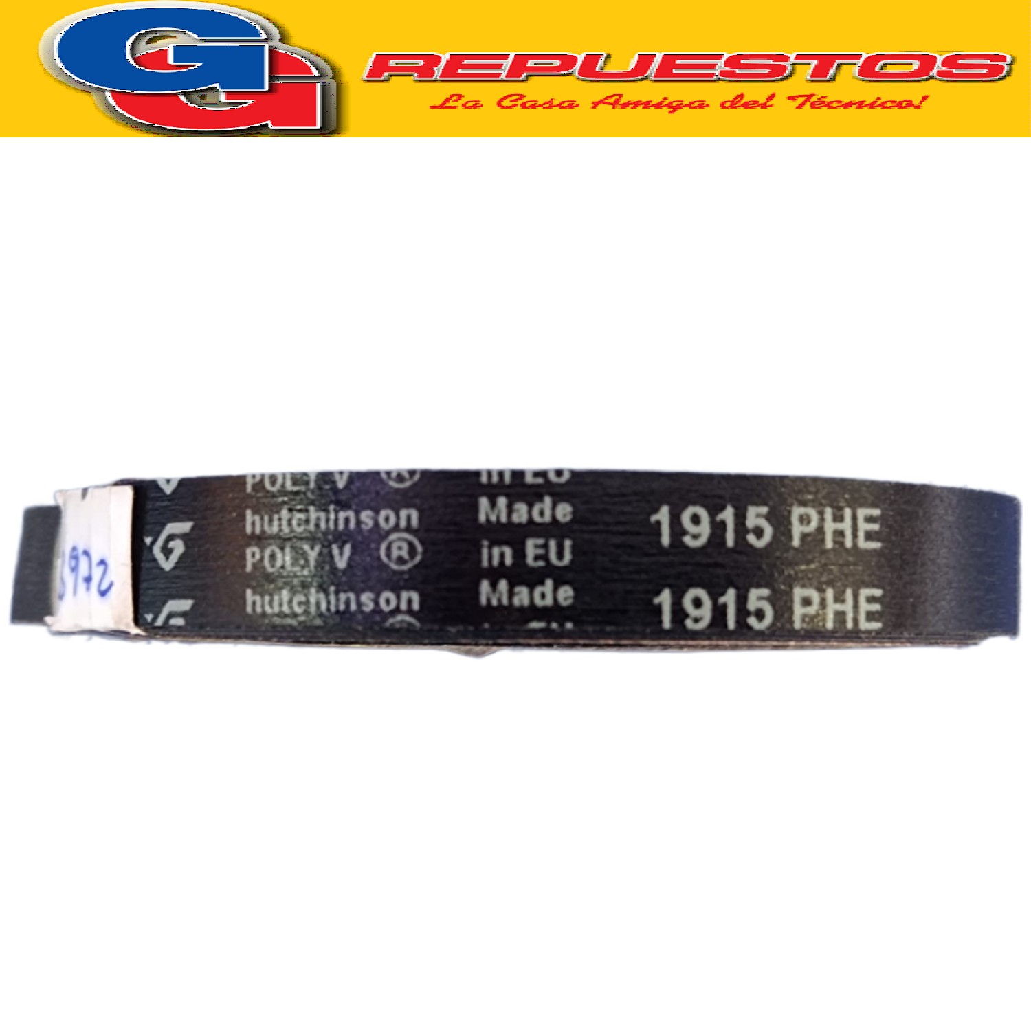 CORREA POLY V 7PH - 1915 SECARROPAS PATRICK SCPK07B SCPK07M  (ORIGINAL ELASTICA) PARA WHIRLPOOL Cod.Origen: C00377898 (INDESIT) BELT H7 1915 POLY-V WASHING MACHINE WHIRLPOOL 81281718181 (WHIRLPOOL) WG04F03105 (MABE) DRIVING BELT Produttore: Hutchinson 1915 H7 MA
