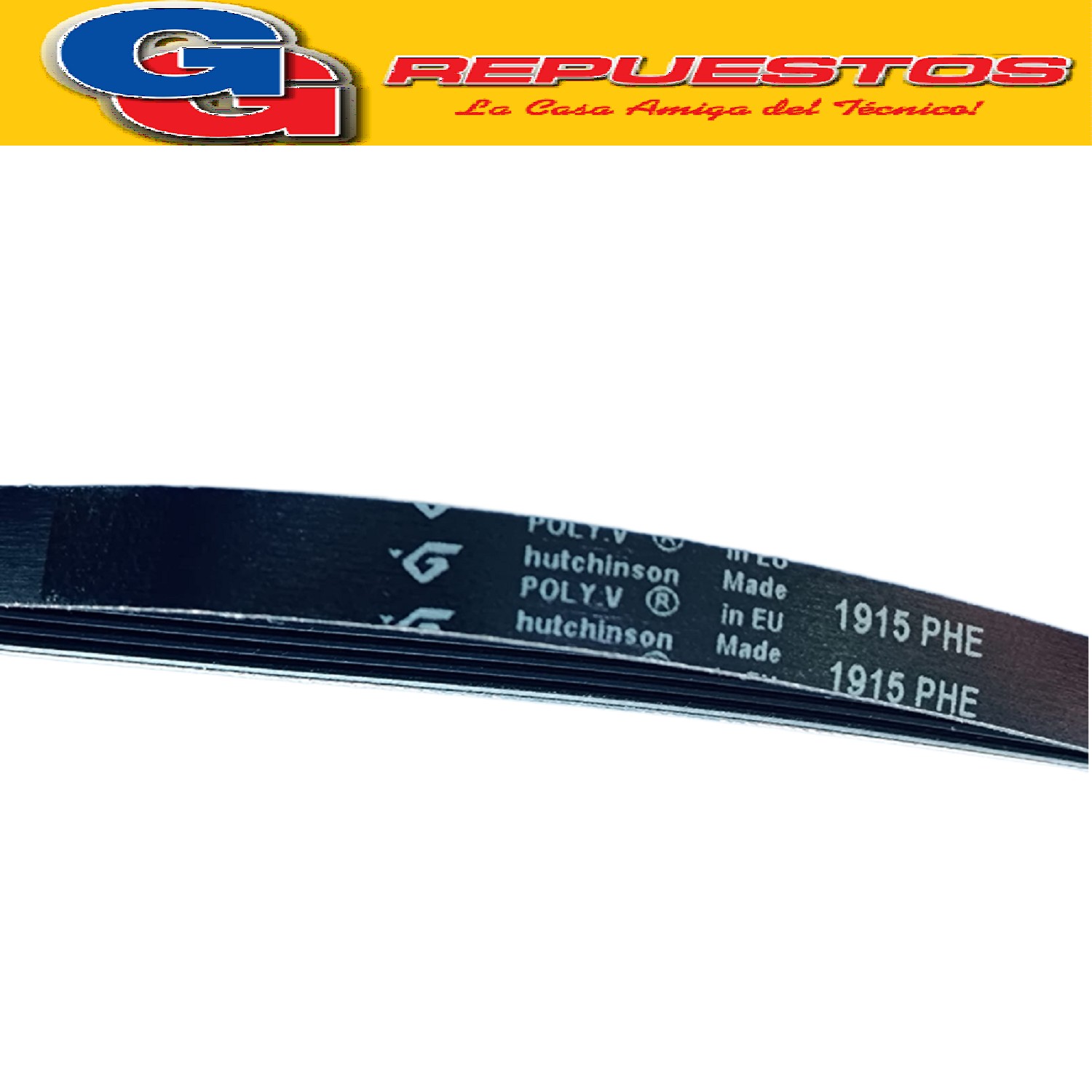 CORREA POLY V 7PH - 1915 SECARROPAS PATRICK SCPK07B SCPK07M  (ORIGINAL ELASTICA) PARA WHIRLPOOL Cod.Origen: C00377898 (INDESIT) BELT H7 1915 POLY-V WASHING MACHINE WHIRLPOOL 81281718181 (WHIRLPOOL) WG04F03105 (MABE) DRIVING BELT Produttore: Hutchinson 1915 H7 MA