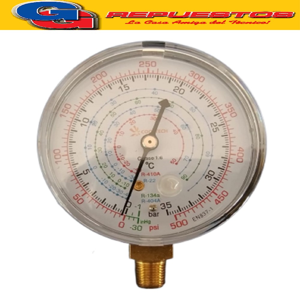 MANOMETRO PARA GAS R410 R134 R404 MARCA COOLTECH