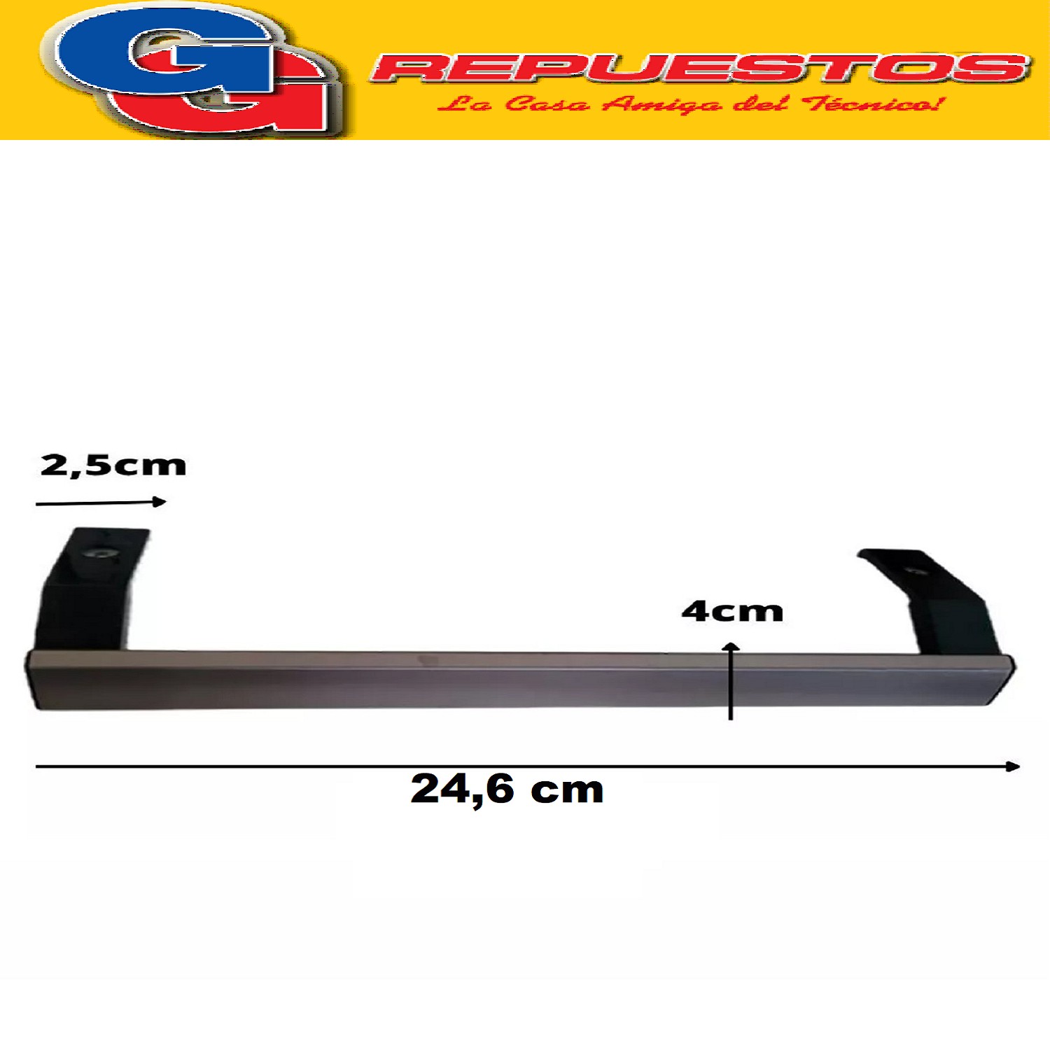 MANIJA INFERIOR GRIS DE FREEZER HELADERA PARA  SIAM  R2500 H S IFTS2 -HSIFC360XT-HSIFC320XT-HSICC370B-HSICT340X-HSIFT330X (MANIJA INFERIOR CHICA GRIS - NEGRA. Cod.Origen: PRF300253104 (ATMA-SIAM-PHILCO-MIDEA) MANIJA SIAM FREEZER R2500 GRIS HSI FTS2-HSI FC360XT-HSI FC320XT-HSI CC370B-HSI CT340X-HSI FT330X Distancia entre los tornillos aproximadamente 22cm