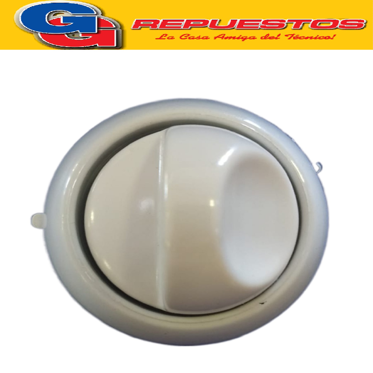 VOLANTE PERILLA COCINA PARA LONGVIE - KENIA 2000 BLANCA Ø8MM / PERILLA CON ARO Y RESORTE / DIAMETRO DEL EJE 8MM