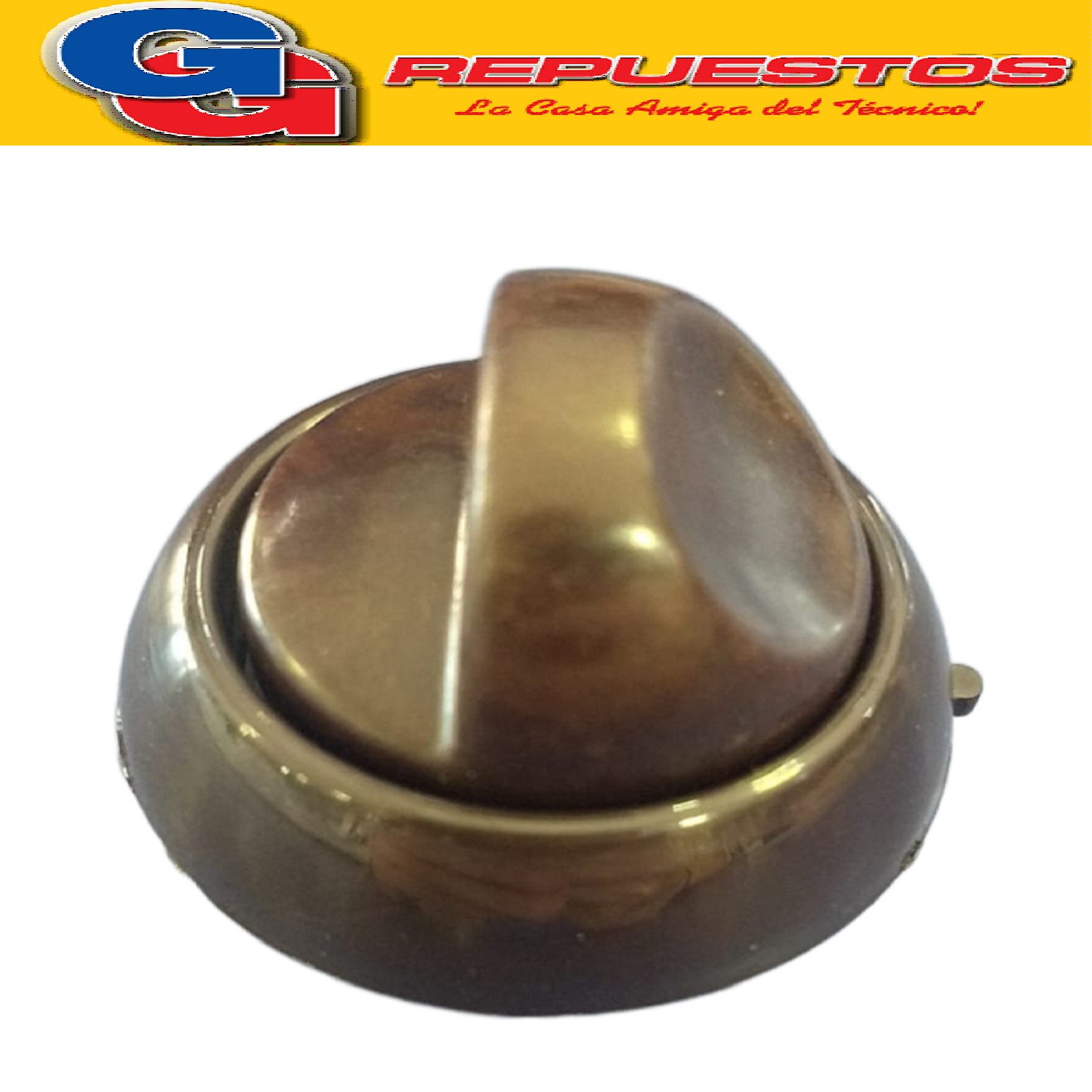 VOLANTE PERILLA COCINA PARA LONGVIE - KENIA 2000 MARRON Ø6MM / PERILLA CON ARO Y RESORTE / DIAMETRO DEL EJE 6MM