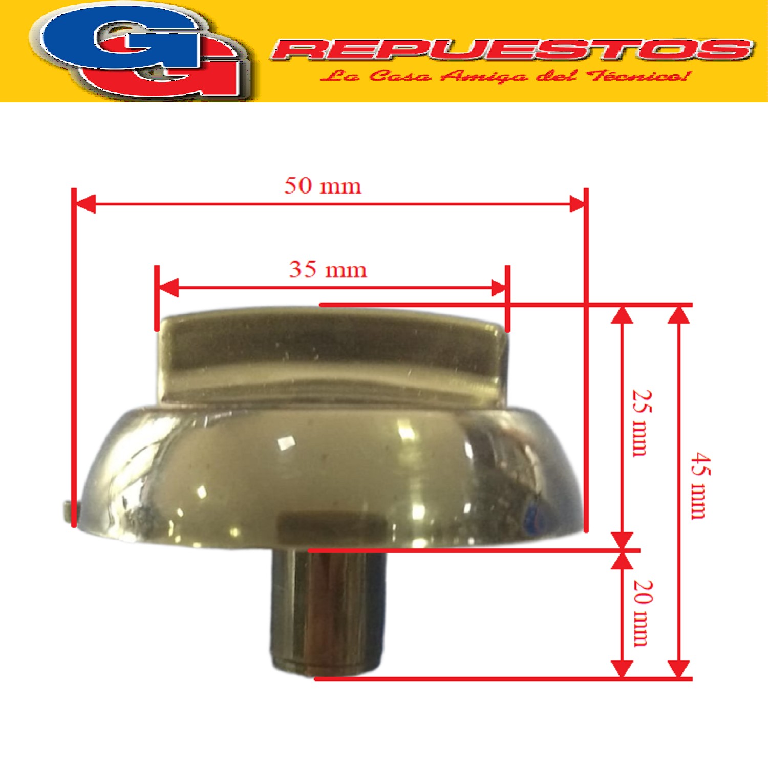 VOLANTE PERILLA COCINA PARA LONGVIE 2001 NEGRA Ø6MM/ PERILLA CON ARO Y RESORTE / DIAMETRO DEL EJE 6MM / - KENIA - ORBIS