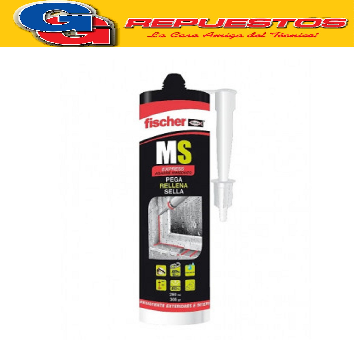SELLADOR ADHESIVO MS CRISTAL QUIMICOS FISCHER 290MM