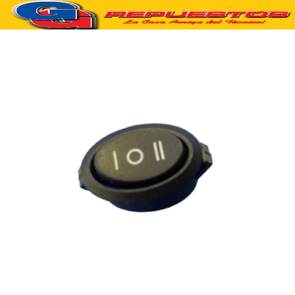 LLAVE SWITCH ENCENDIDO PARA PAVA ELECTRICA 3 CONTACTOS NEGRA INTERRUPTOR 1-0-2 PUNTO INTERMEDIO OVALADA