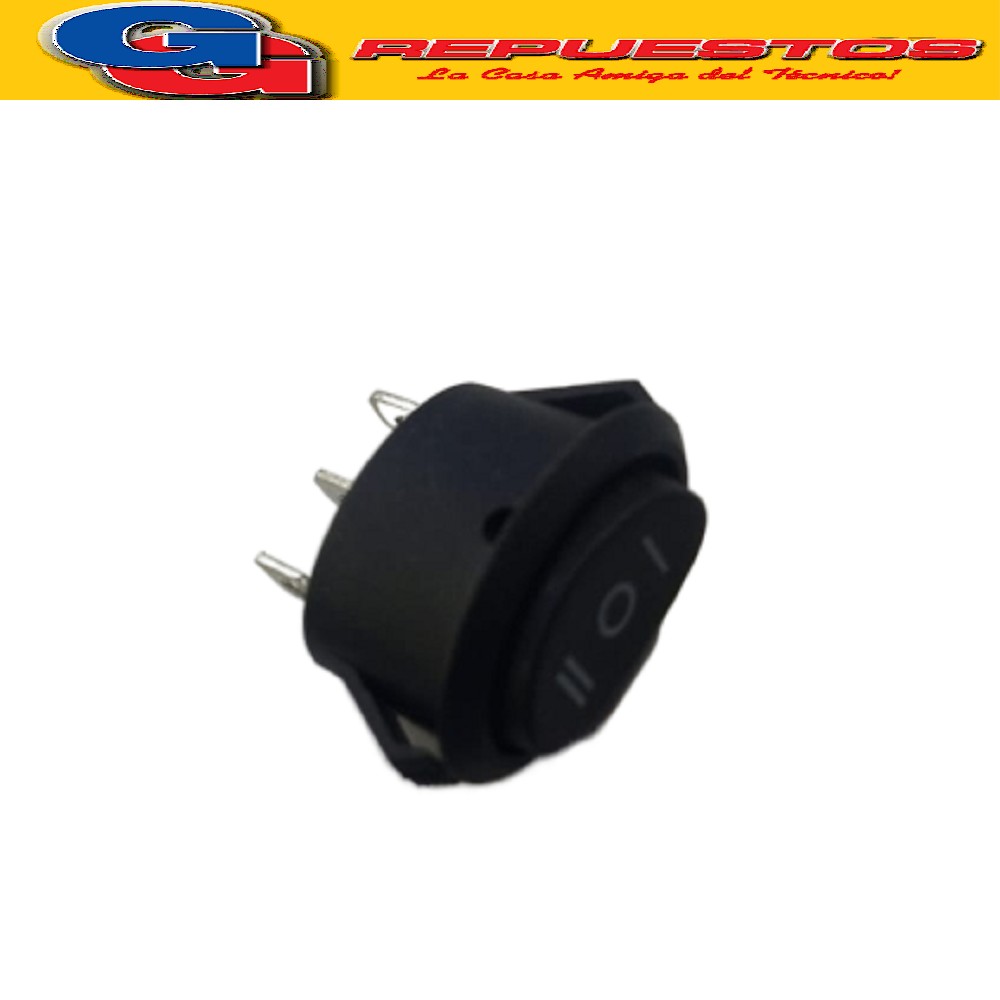 LLAVE SWITCH ENCENDIDO PARA PAVA ELECTRICA 3 CONTACTOS NEGRA INTERRUPTOR 1-0-2 PUNTO INTERMEDIO OVALADA