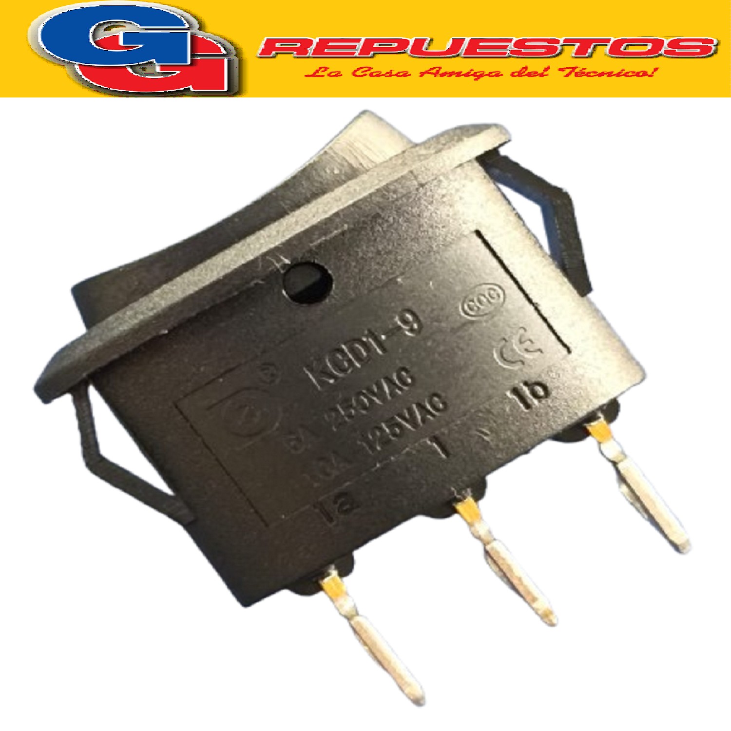 LLAVE SWITCH ENCENDIDO PARA PAVA ELECTRICA 3 CONTACTOS NEGRA INTERRUPTOR 1-0-2 PUNTO INTERMEDIO OVALADA