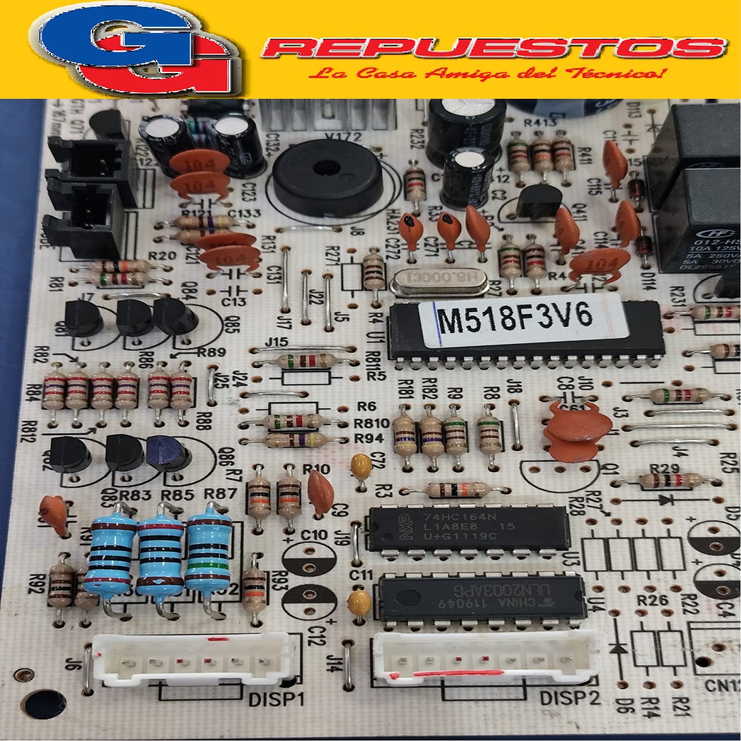 PLAQUETA ORIGINAL AIRE ACONDICIONADO SPLIT (GRJ518-A V1.8 /  M518F3V6) FRIO SOLO