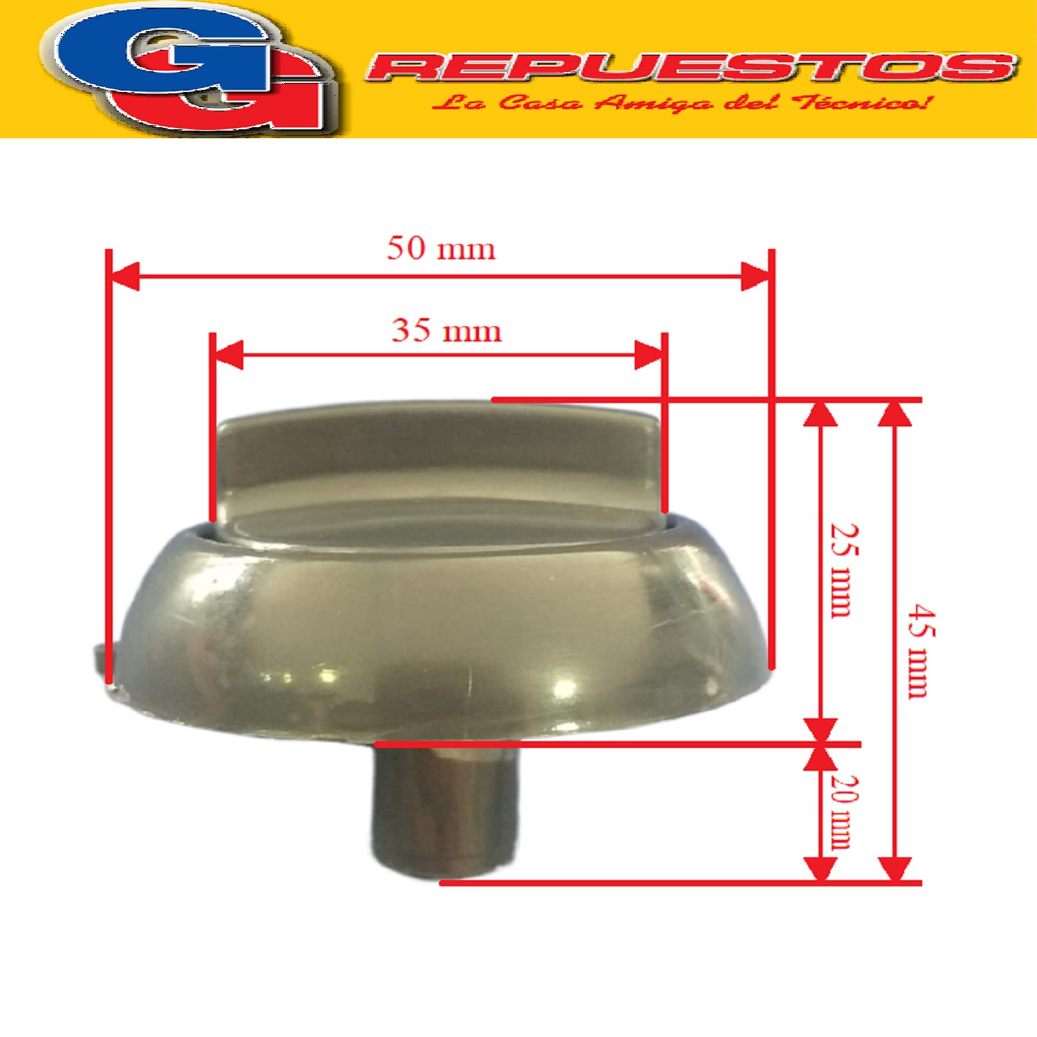 VOLANTE PERILLA COCINA PARA LONGVIE 2001 MARRON Ø 8 MM / PER ILLA CON ARO Y RESORTE / DIAMETRO DEL EJE 8 MM / - KENIA - ORBIS