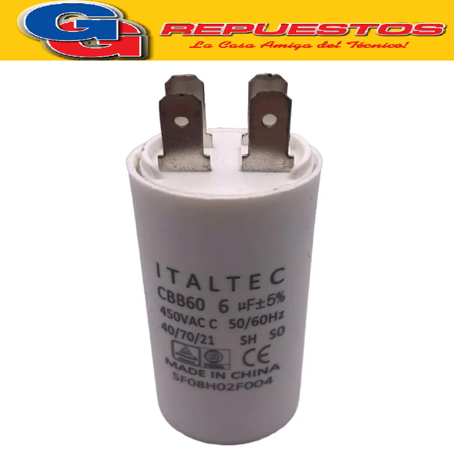 CAPACITOR 6uF CILINDRO 450VCA