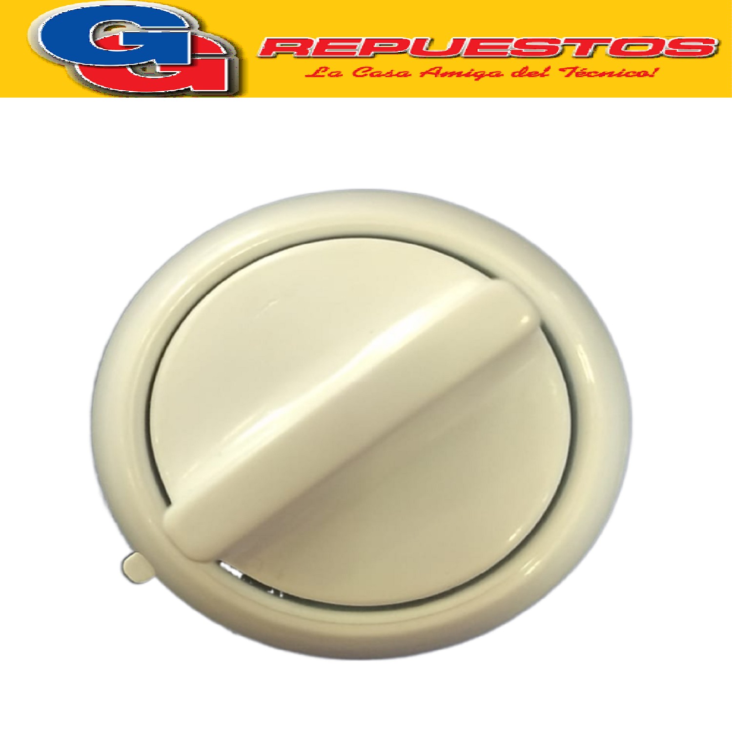 VOLANTE PERILLA COCINA PARA LONGVIE 2001 BLANCA Ø 8 MM /   P ERILLA  CON ARO Y RESORTE / DIAMETRO DEL EJE 8MM / KENIA - ORBIS