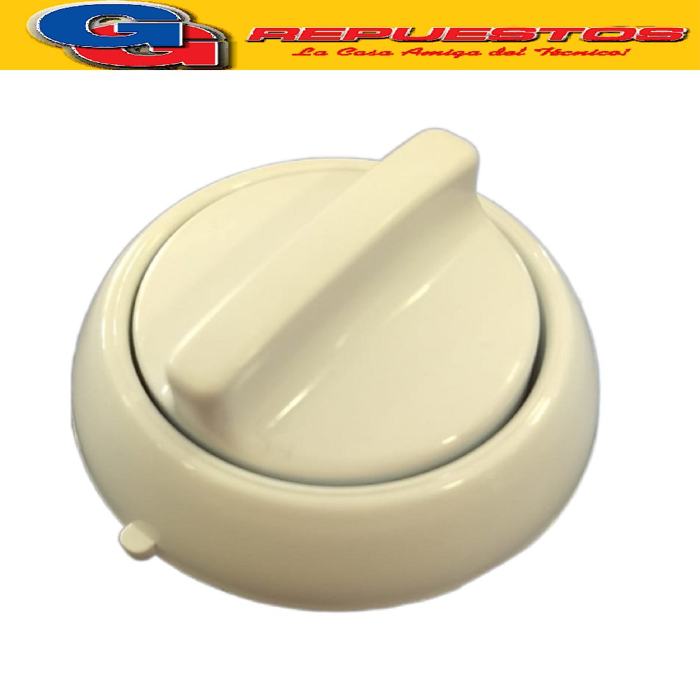 VOLANTE PERILLA COCINA PARA LONGVIE 2001 BLANCA Ø 8 MM /   P ERILLA  CON ARO Y RESORTE / DIAMETRO DEL EJE 8MM / KENIA - ORBIS