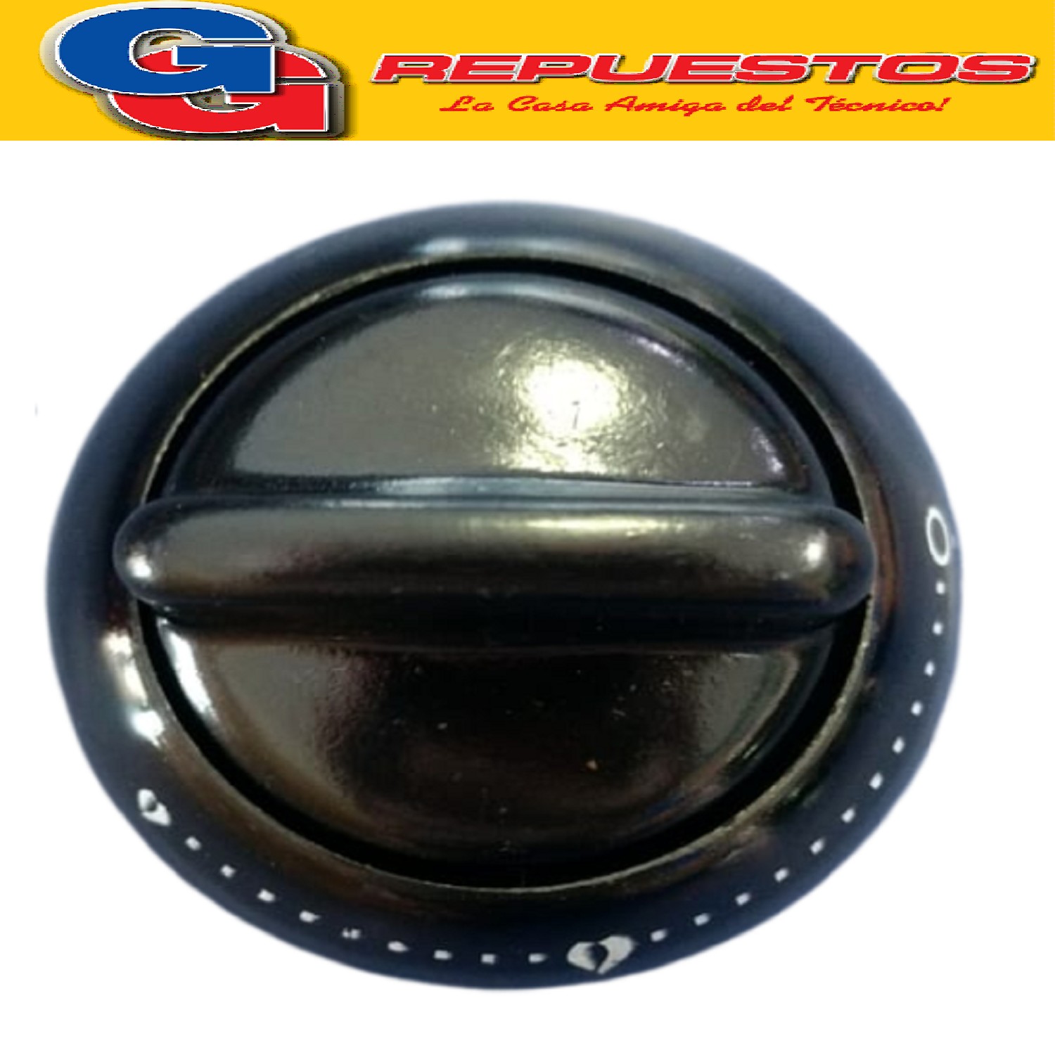 VOLANTE PERILLA COCINA PARA LONGVIE 98 CON LITOGRAFIA NEGRA  /PERILLA CON ARO Y RESORTE / DIAMETRO DEL EJE 8 MM