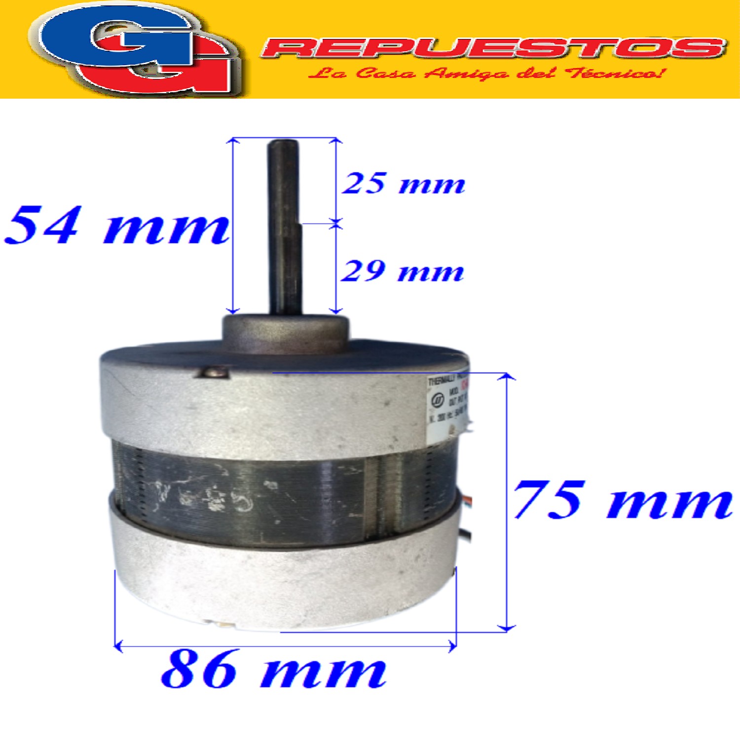 FORZADOR MOTOR EVAPORADOR AIRE ACONDICIONADO IC-8428DWKG7A   14/19.5W 1245/1380 RPM 200V. 50/60HZ 1PH. 22/25A. CAPACITOR 1UF, DIAMETRO DEL EJE 8MM. PARA SPLIT