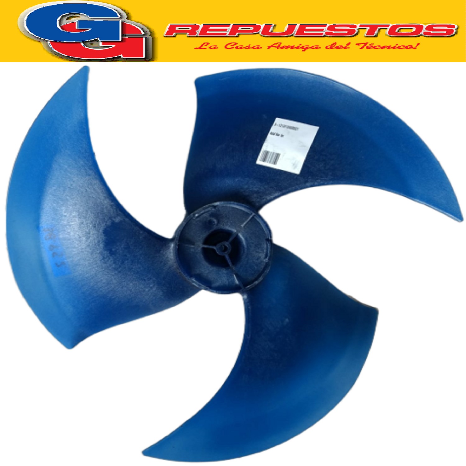 HELICE PALA CONDENSADORA AIRE SPLIT 1/2 CAÑA 3 ASPAS 415X129 ANTIHORARIO 41.5 CM ANCHO 12.9 CM ACOSTADA SPLIT PARA FLOW FAN SIAM-ATMA-PHILCO-MIDEA (TURBINA DE MOTOR CONDENSADORA ORIGINAL) NOTA: Eje/Eixo 8mm Aspa Sentido de Rotación/Rotacao Anti-horario Cod.Origen: 12100105000821 (ATMA-SIAM-PHILCO-MIDEA) AXIAL FLOW FAN ( PALETA VENTILADOR UE ) 415X129