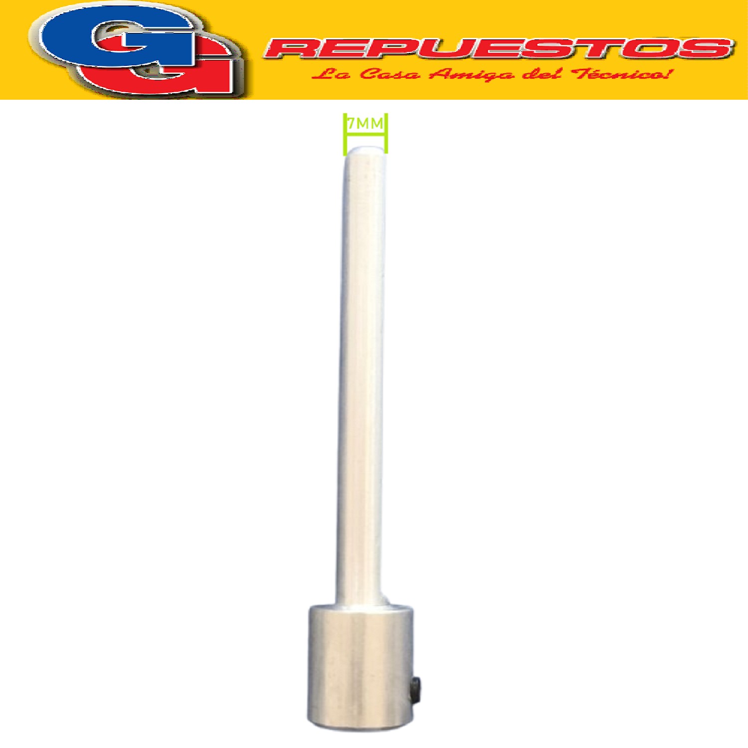 PROLONGADOR TURBINA 100MM (INCLUYE PRISIONERO) 8MM DIAMETRO  INTERIOR BUJE, 16mm DIAMETRO EXTERIOR BUJE, LARGO TOTAL 100mm. EJE 8mm MEDIA CAÑA. PROLONGADOR DE A BUJE TURBINA PARA FORZADOR SPLIT RAPTOR TOOLS