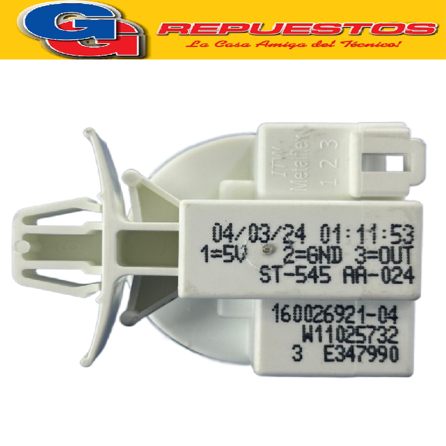 PRESOSTATO PARA LAVARROPAS WHIRLPOOL WLF600B  WLF600B 6Kg 10 00rpm- WLF75AB-WLF80AB-WLF91AB-LAVASECARROPAS WCF09BY (ORIGINAL) Cod.Origen:
326080606 (WHIRLPOOL) PRESOSTATO WLF600B-WLF75/80/91AB