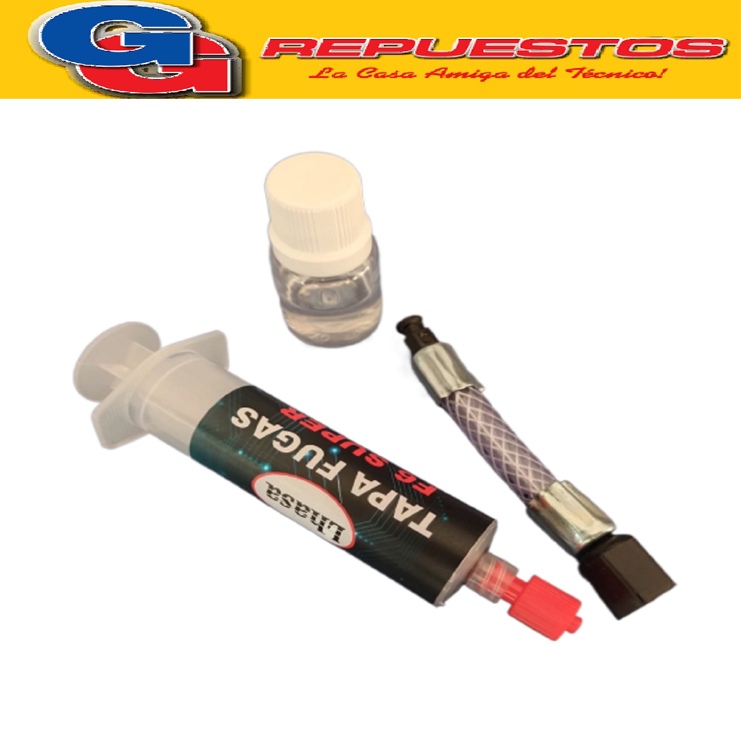 TAPA FUGAS F6 SUPER PARA HELADERAS / FREEZERS  / AIRE ACONDI CIONADO LA SOLDADURA DEL FUTURO 8ML MULTIDOSIS 100% INCOLORA CON ADAPTADOR, SELLA FUGAS lhasa