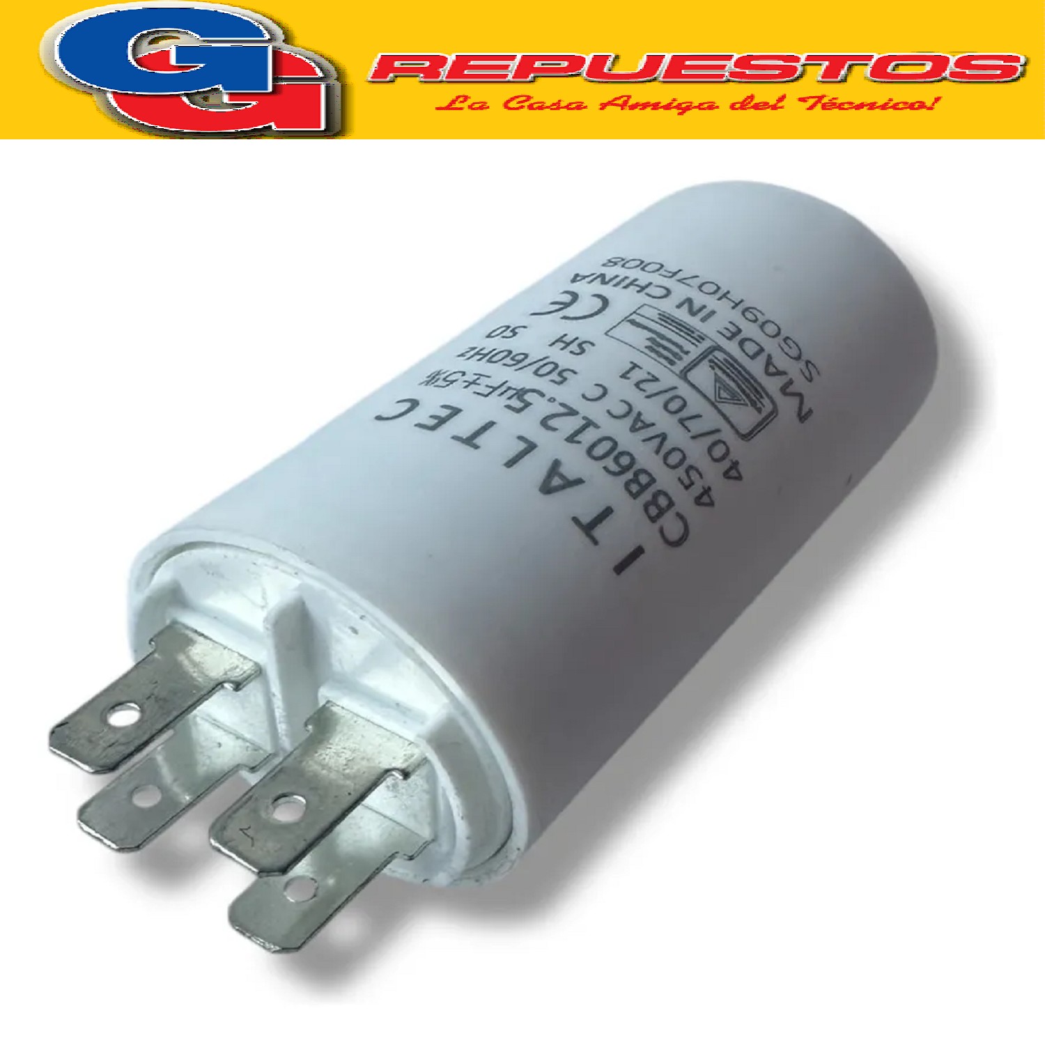 CAPACITOR 12.5uF X 450VAC CILINDRICO CON TORNILLO