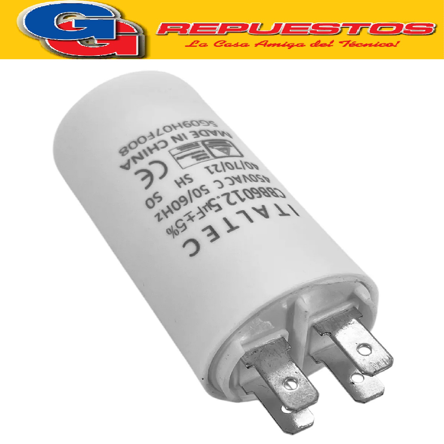 CAPACITOR 12.5uF X 450VAC CILINDRICO CON TORNILLO