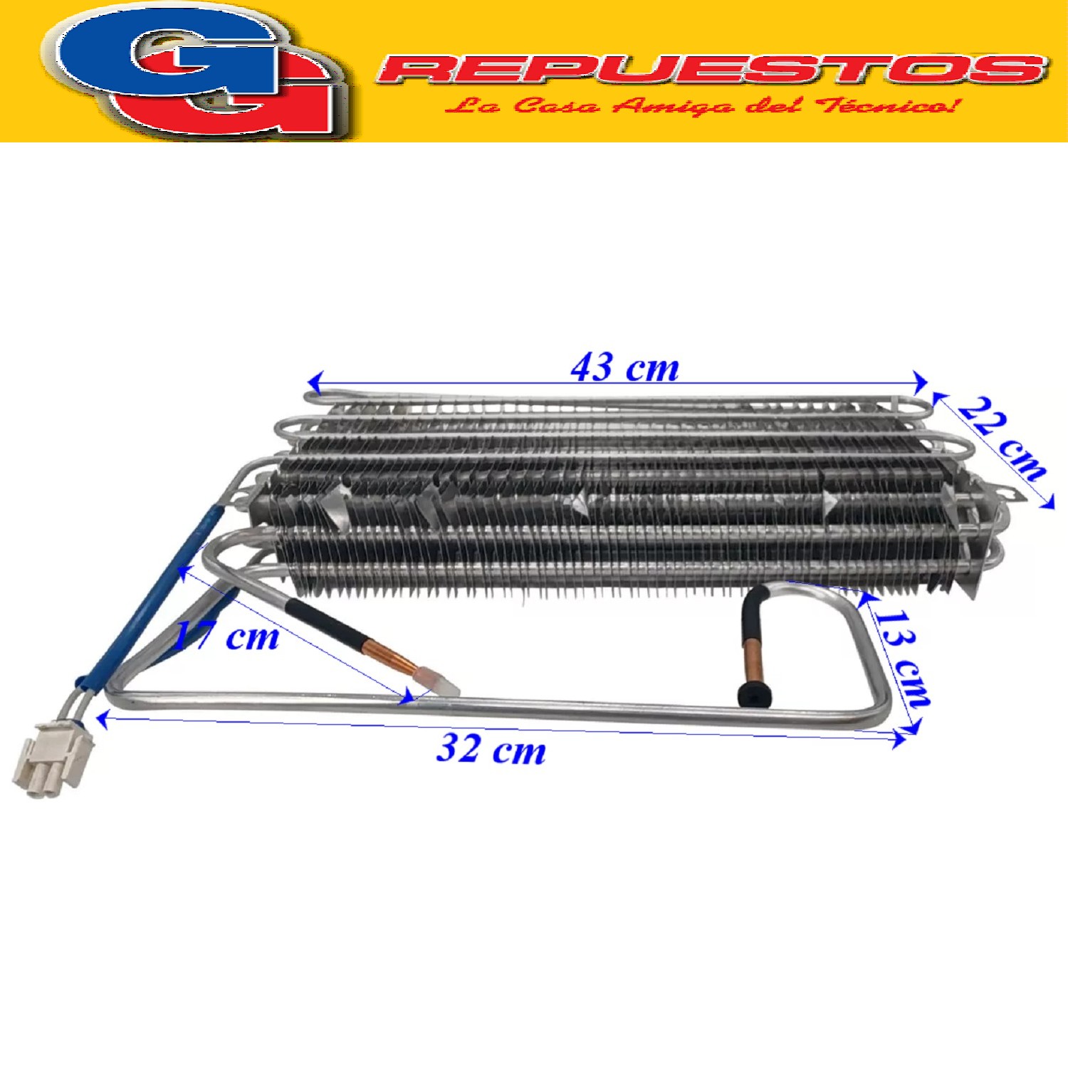 EVAPORADOR HELADERA NO FROST PATRICK HPK450M00LB  ORIGINAL C ONJUTO EVAPORADOR CON RESISTENCA S/ACUMULADOR HEALADERAS PATRICK, MABE, GENERAL ELECTRIC HGE450NFBDA HGE450BA HGE455BA HGE450NFMDA HGE450MA HGE455MA HGE455PA HGE450PA HGE450WA HGE455WA HGE455 Con chicote de cobre para soldar Cod Oriegen: WG03F05607