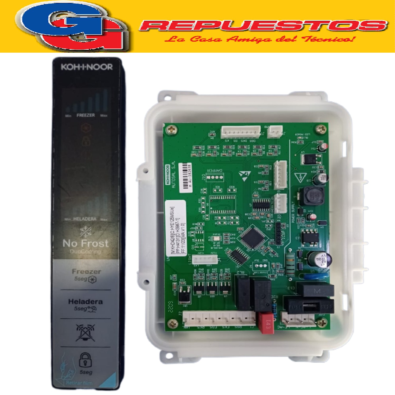 PLAQUETA DE POTENCIA + DISPLAY HELADERA KOHINOOR KHDF42D/8 O RIGINAL Conjunto de plaqueta principal + display de repues HELADERA NO FROST INVERTER DUOCOOLING KHDF42D/8 TM 409LTS NEGRA

KHDA42D/8

KHD42D/8

KHDb42D/8

