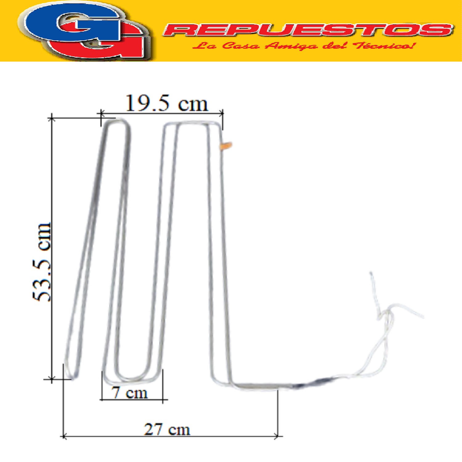 RESISTENCIA ALUMINIO PARA HELADERA WHIRLPOOL WRM39D  NO FROS T WRM39D  /WRM42D2/WRE57 WHIRLPOOL Cod Origen: W10443921