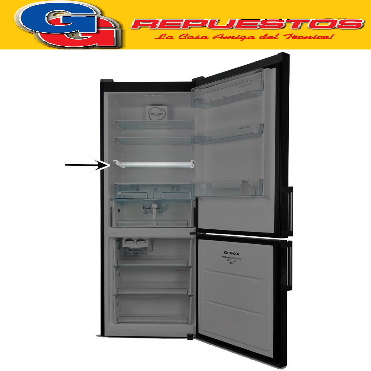 ESTANTE RETRACTIL HELADERA KOHINOOR NO FROST KHGF41D/8  DUO  COOLING KHGF41DI/9 KHGF41D/8 KHDF42D/8 KHDF42DI/9 KHGA41DI/9 KHG41DI/9 KHGB41DI/9 KHGA41D/8 KHG41D/8 khgb41d/8 khda42/8 KHDA42D/8 KHD42D/8 KHDA42DI/9 KHD42DI/9 KHDB42DI/9 KHDb42D/8 DUOCOOLING KOHINOOR INVERTER