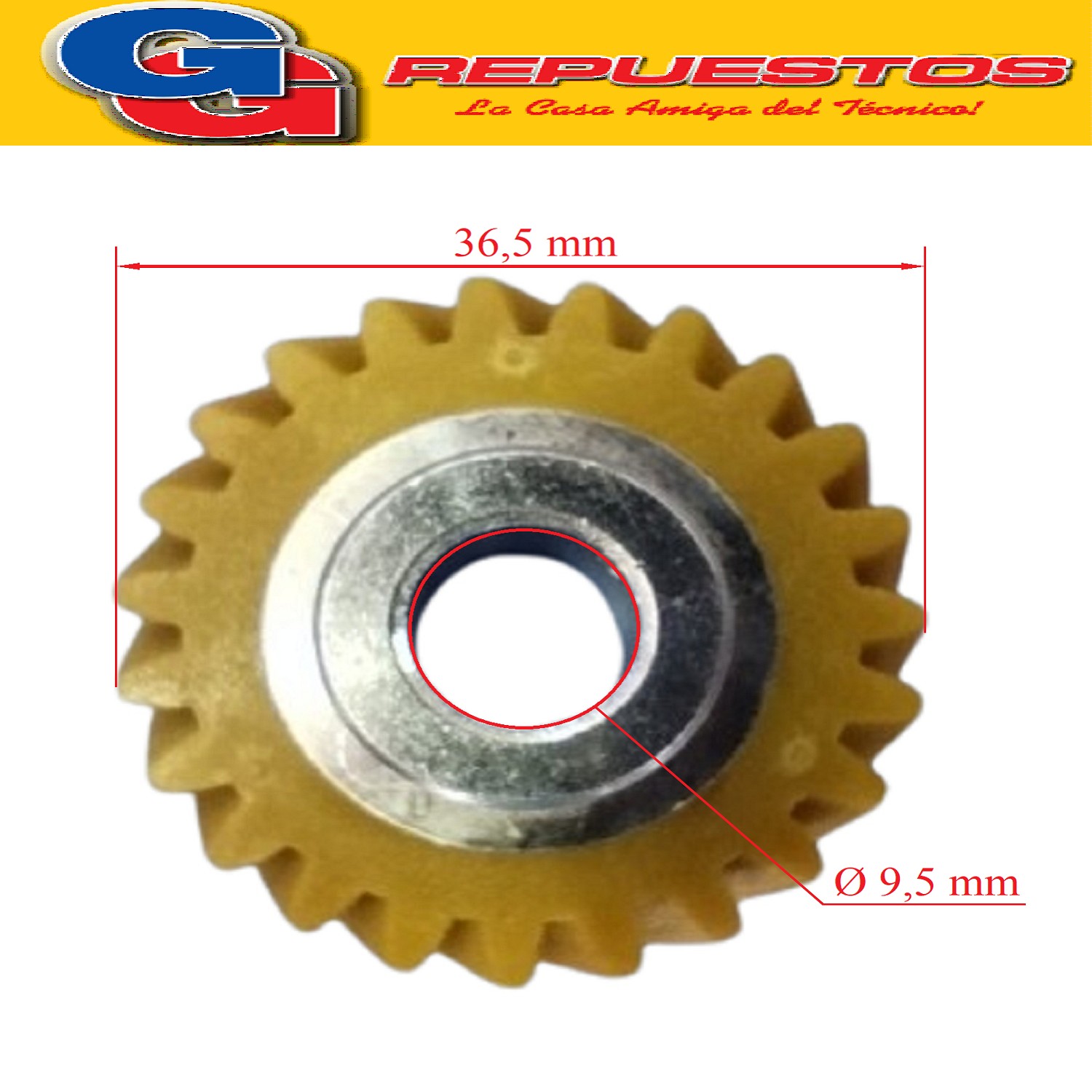 ENGRANAJE PARA BATIDORA PLANETARIA KITCHENAID - ARISTON -  DUTY  /23 DIENTES - PARA EJE DE 9,5 MM
