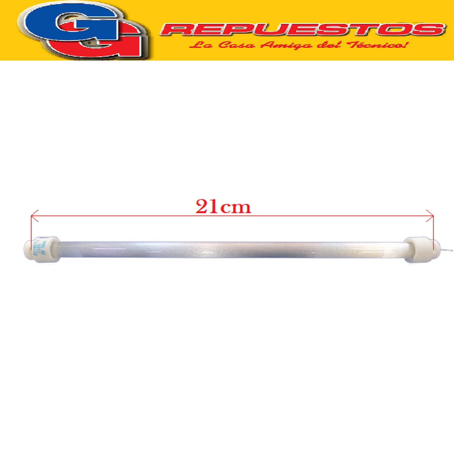 TUBO DE CUARZO COMPLETO 110V ESTUFA HORIZONTAL LILIANA COMATIBLE CON LOS MODELOS CI070 / GAR-070 / CNQ-CI070 / CIWB02 PARA ESTUFAS DE 2 VELAS 21.5CM ZZCI4572