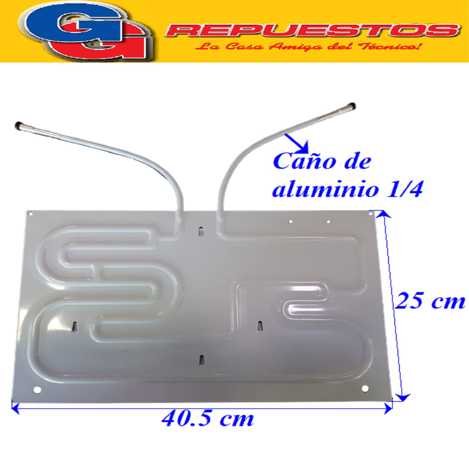 PLACA EVAPORADORA HELADERA BRIKET 40.5 CM X 25 CM