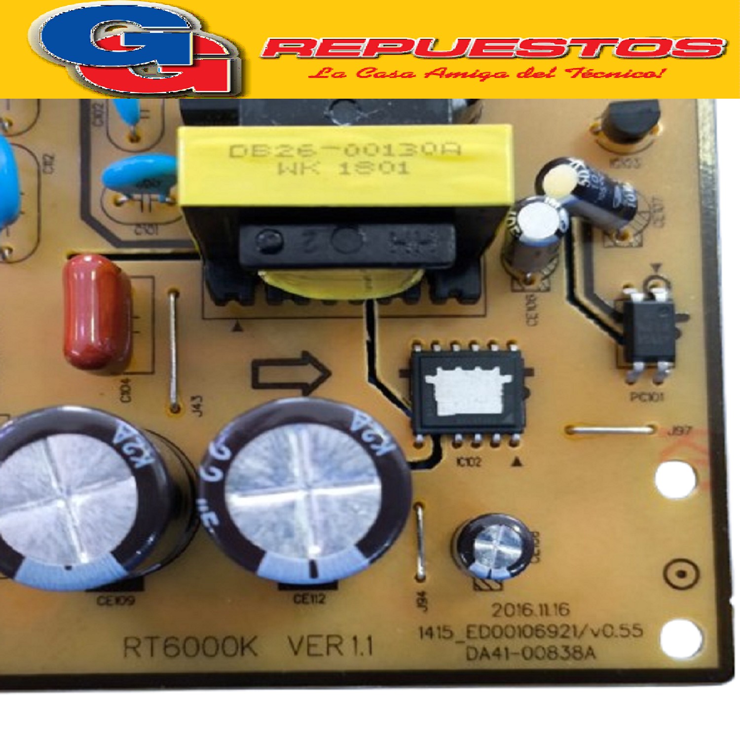 PLAQUETA PRINCIPAL GRANDE HELADERA SAMSUNG RT32K5930SL  RT38 K 598CSL (PLATAFORMA PRINCIPAL SAMSUNG NO FROST DIGITAL ORIGINAL) DA92-00756M (SAMSUNG) PLACA HELADERA SAMSUNGRT35K5982SLEM-RT35K5992SLEM-RT38K5992SLEM-RT38K5982SLEM SOLO PARA VERSIONES 03 Y 04-RT38K598CSL/ ASSY PCB MAIN TWIN COOLING RT5000K 160*1
92-00756F (SAMSUNG) PCB REFRIGERACIÓN PRINCIPAL RT5000K 160X1 /RT38K5430SLAZ -RT38K5430SLBZ-RT38K5530S8AZ-RT38K5530S8BZ Según letra final del código: CON DISPLAY o CON FABRICADORA DE HIEL