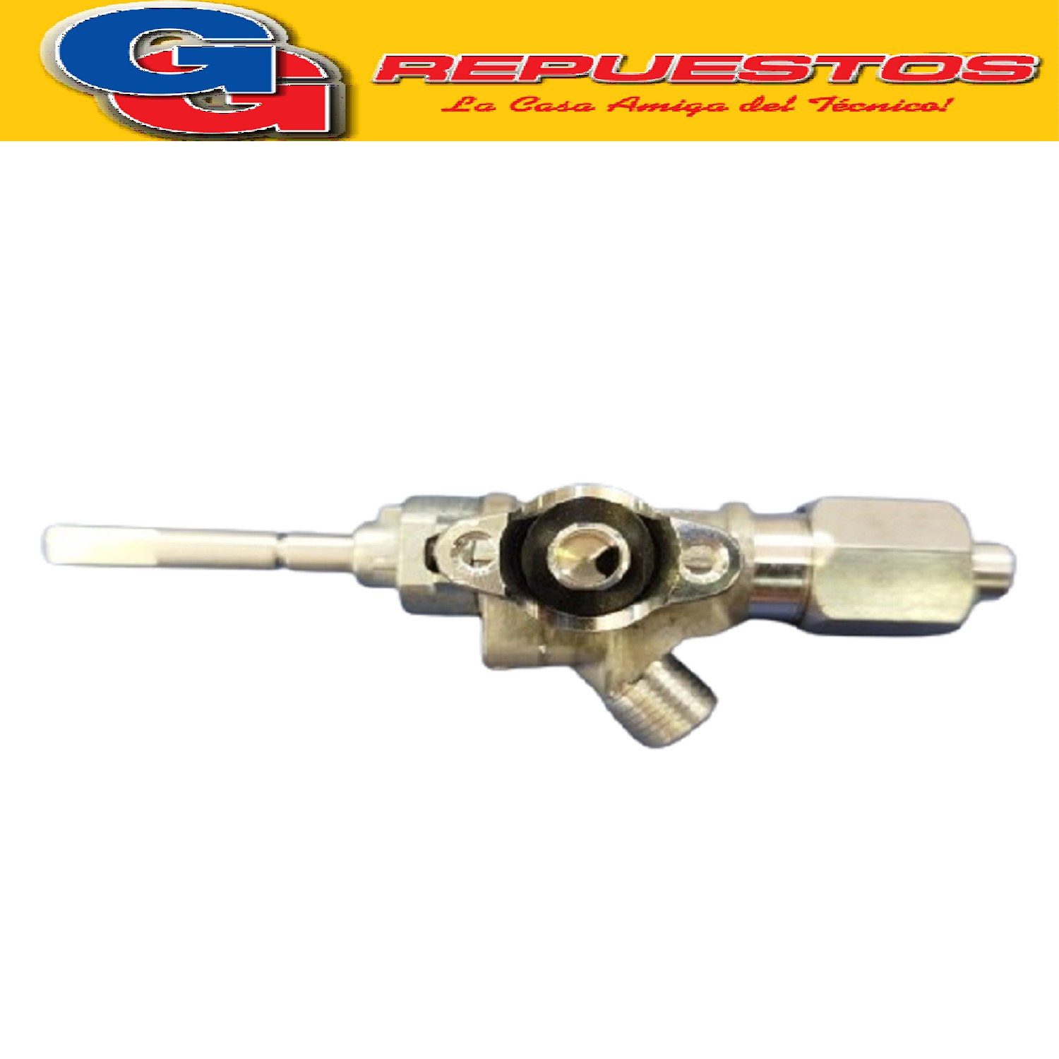 VALVULA ROBINETE DE SEGURIDAD PARA HORNALLA COCINA FLORENCIA / M-8I SR-R / VASTAGO 6 MM - ENTRADA CON BRIDA - SALIDA 1/4 VIROLA - PARA TERMOCUPLA -