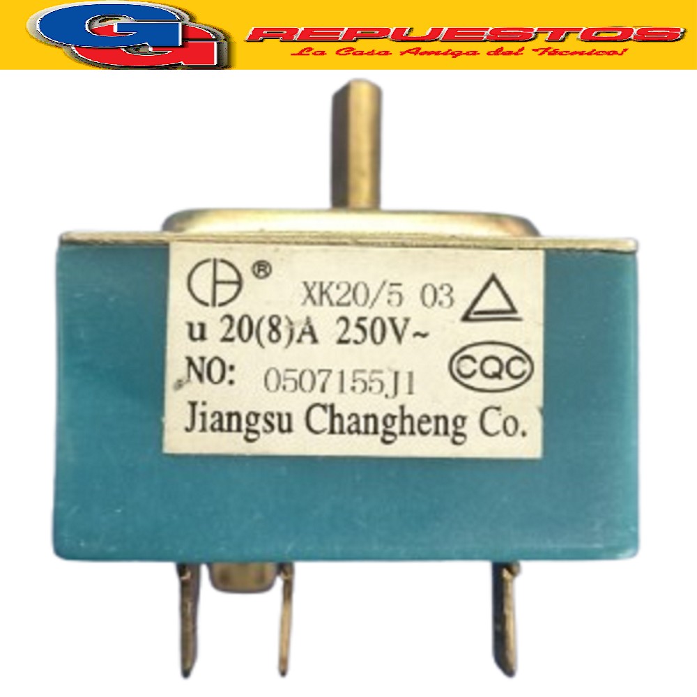 LLAVE ROTATIVA SELECTORA AIRE ACONDICIONADO 20A 250V XK20/50 3 (4 POSICIONES / 4 CONTACTOS)