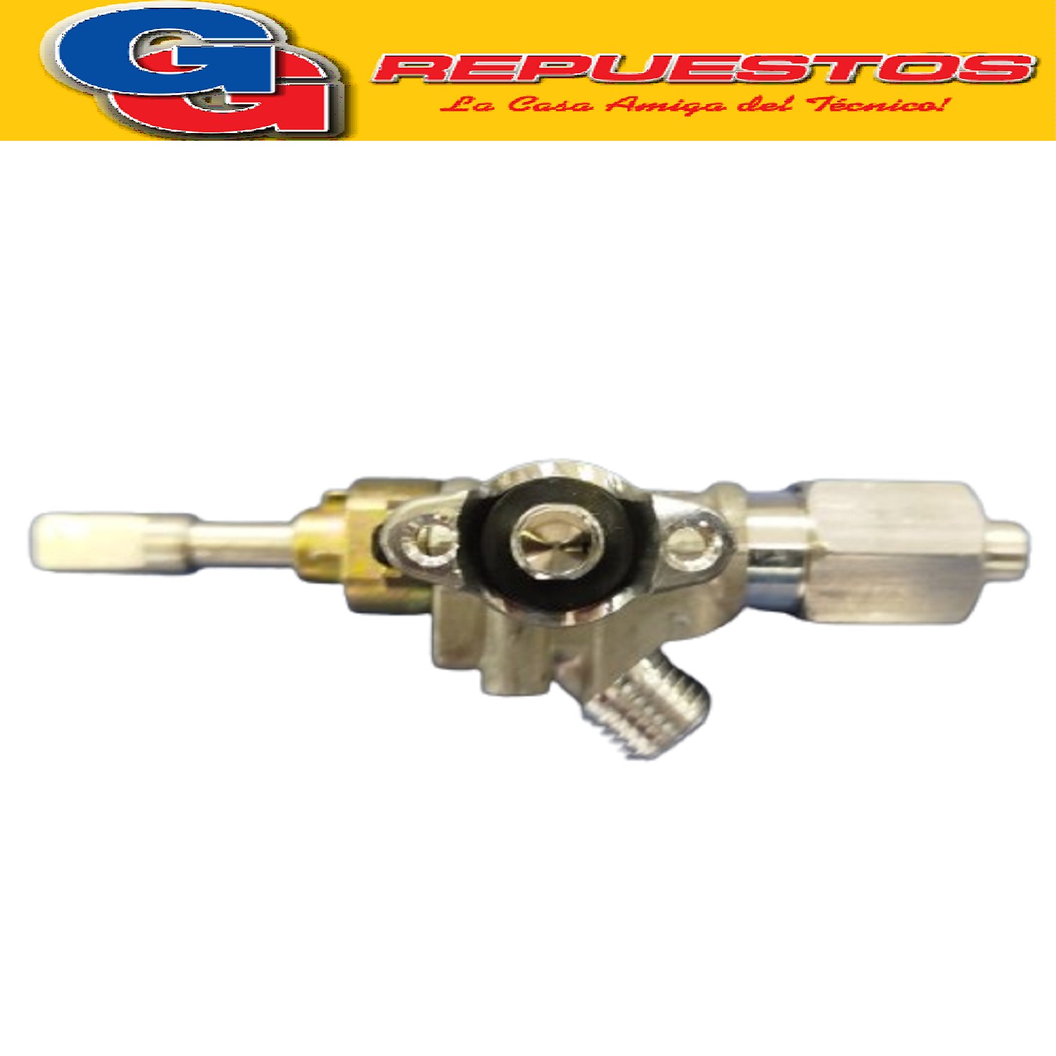 VALVULA ROBINETE DE SEGURIDAD PARA HORNO COCINA DOMEC M-8I H / VASTAGO 8 MM - ENTRADA CON BRIDA - SALIDA 1/4 VIROLA - PARA TERMOCUPLA