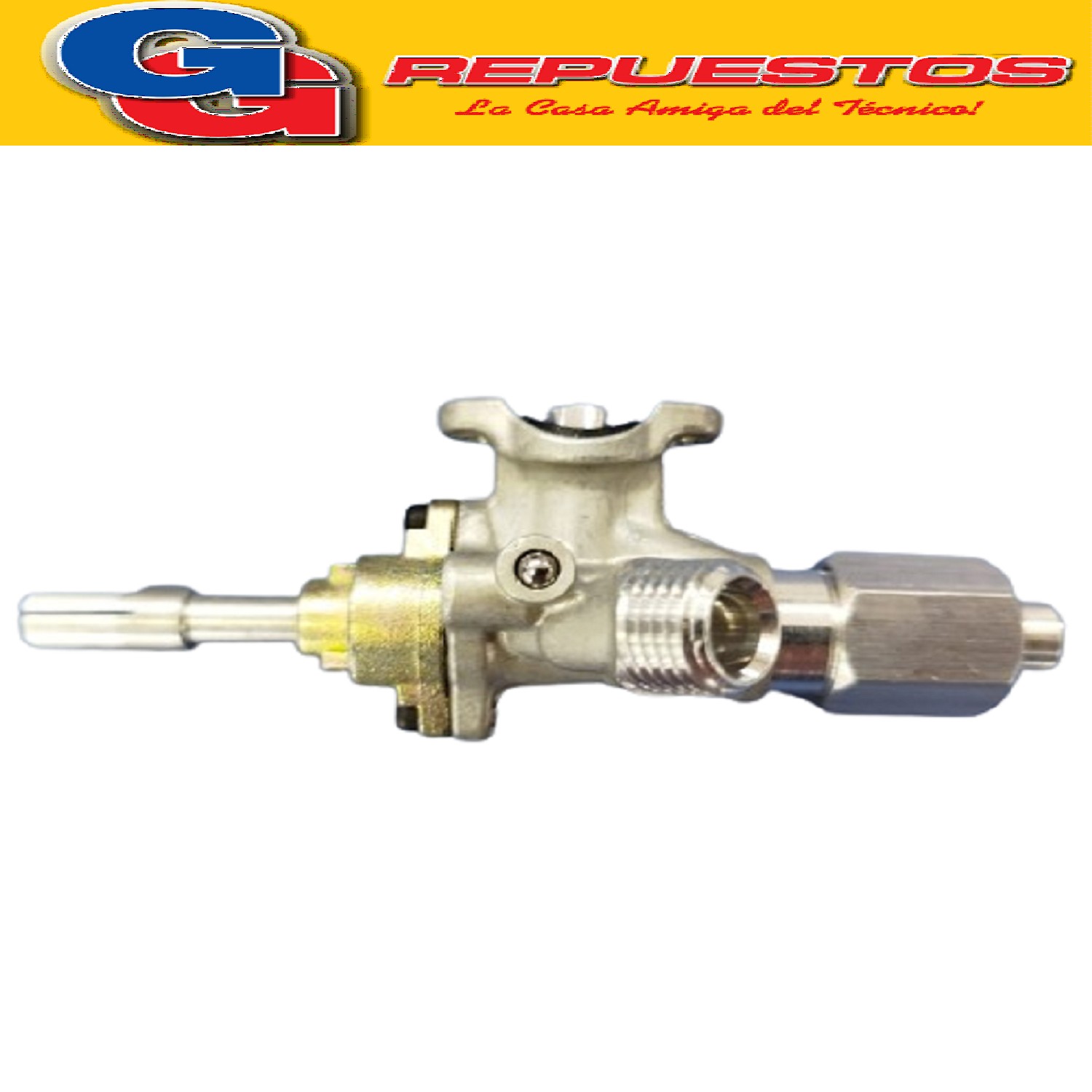 VALVULA ROBINETE DE SEGURIDAD PARA HORNO COCINA DOMEC M-8I H / VASTAGO 8 MM - ENTRADA CON BRIDA - SALIDA 1/4 VIROLA - PARA TERMOCUPLA