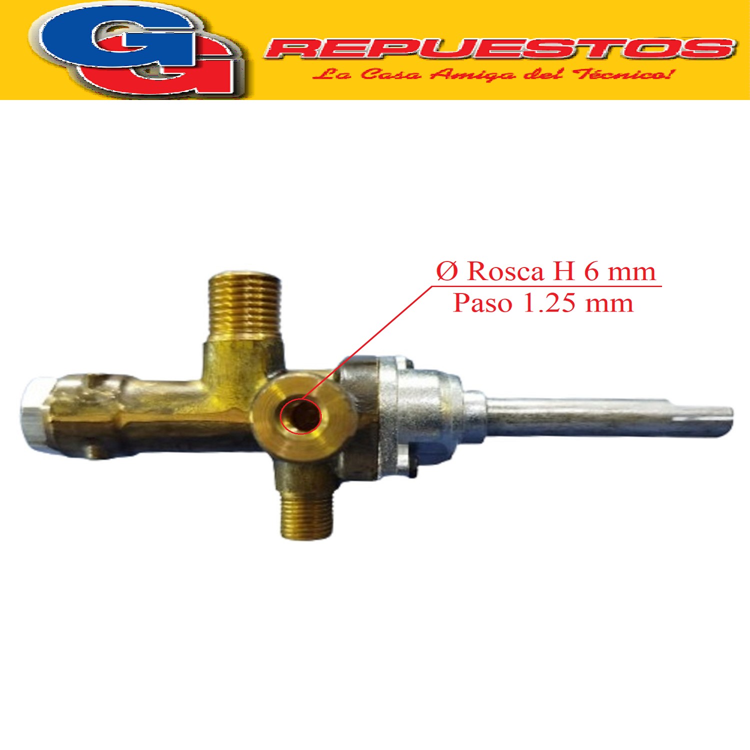 VALVULA ROBINETE PARA CALEFACTOR TANDILA C/PILOTO / ENTRADA  1/4 PARA VIROLA - SALIDA 1/4 PARA VIROLA - PILOTO 1/8 PARA VIROLA / PARA CALEFACTOR TANDILA CTZ / PARA TERMOCUPLA 8X10
